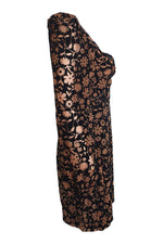 Load image into Gallery viewer, SAYLOR Noah Brown Black Velvet Long Sleeved Mini Dress (S)-Saylor-The Freperie
