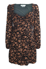 Load image into Gallery viewer, SAYLOR Noah Brown Black Velvet Long Sleeved Mini Dress (S)-Saylor-The Freperie
