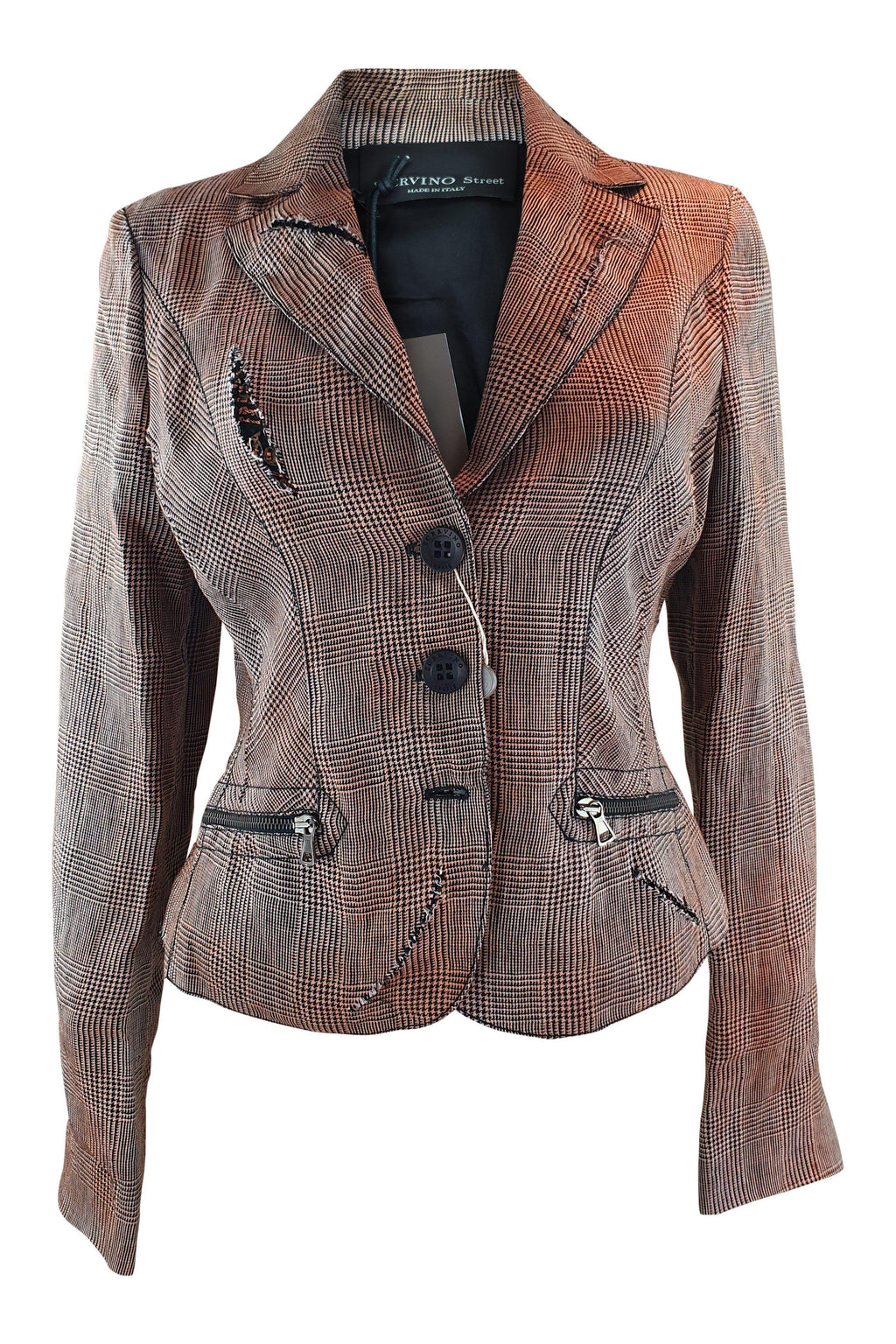 SCERVINO STREET Ermanno Scervino Brown Fitted Jacket (US 8)-Ermanno Scervino-The Freperie