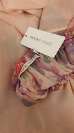 Load image into Gallery viewer, SEE BY CHLOÉ Pink Chiffon Floral Print Kaftan Midi Dress (UK 12)-The Freperie
