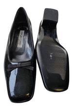 Load image into Gallery viewer, SERGIO ROSSI Black Patent Leather Kitten Heel Pumps (39.5)-Sergio Rossi-The Freperie
