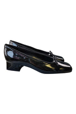 Load image into Gallery viewer, SERGIO ROSSI Black Patent Leather Kitten Heel Pumps (39.5)-Sergio Rossi-The Freperie
