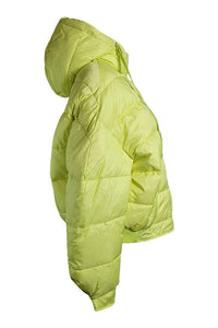 SET Urban Deluxe Neon Yellow Down Free Cropped Puffer Jacket (UK 6 | US 4 | FR 36)-The Freperie