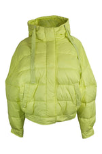 Load image into Gallery viewer, SET Urban Deluxe Neon Yellow Down Free Cropped Puffer Jacket (UK 6 | US 4 | FR 36)-The Freperie
