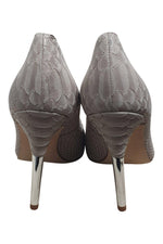 Load image into Gallery viewer, SIGERSON MORRISON Grey Snakeskin Metal Stiletto Heels (7)-The Freperie
