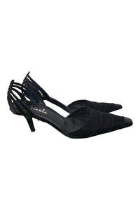 SINELA Black Cut Away Mid Heel Pointy Toe Shoes (EU 40)-Sinela-The Freperie