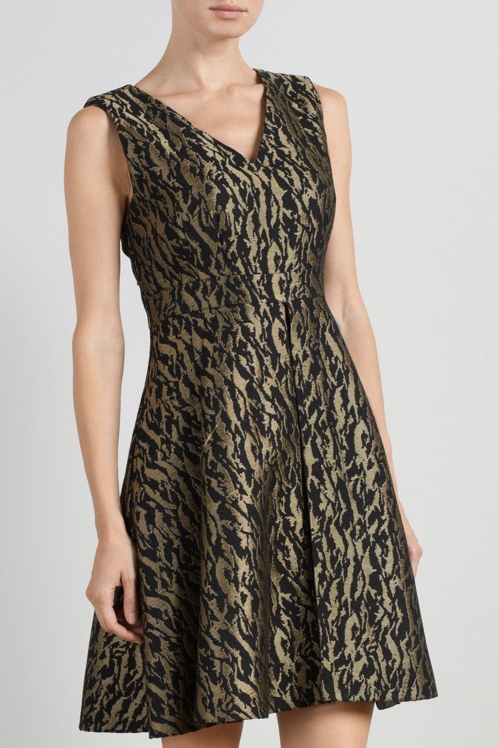 SOMERSET by ALICE TEMPERLEY Black Animal Print Jacquard Dress-Somerset by Alice Temperley-The Freperie
