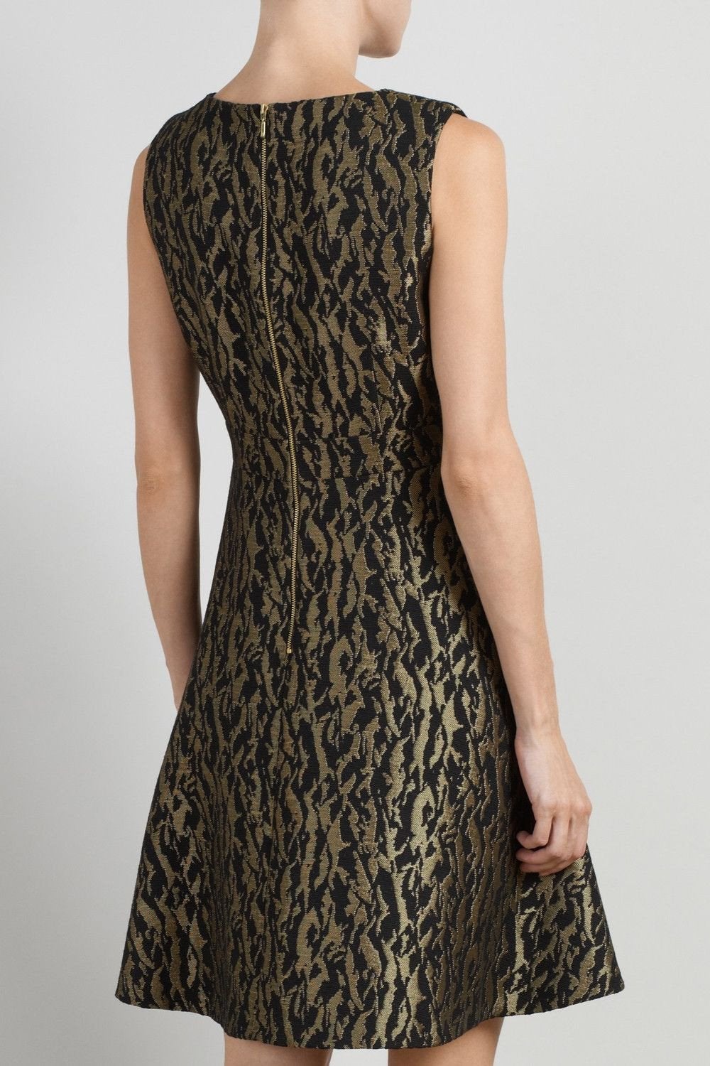 SOMERSET by ALICE TEMPERLEY Black Animal Print Jacquard Dress-Somerset by Alice Temperley-The Freperie