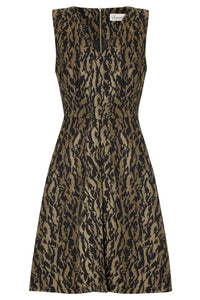 SOMERSET by ALICE TEMPERLEY Black Animal Print Jacquard Dress-Somerset by Alice Temperley-The Freperie