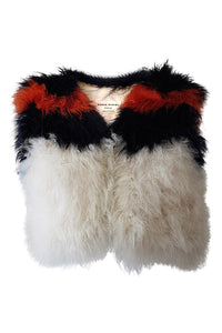 SONIA RYKIEL Maribou Feathered Waist Coat (38)-Sonia Rykiel-The Freperie