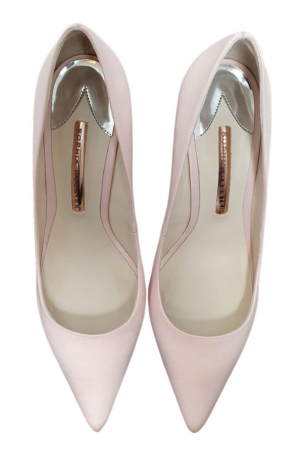SOPHIA WEBSTER Ice Pink Satin Crystal Embellished Coco Pump (40)-The Freperie