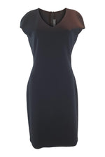 Load image into Gallery viewer, ST JOHN Black Wool Blend Short Sleeve Shift Dress (US 4)-St John-The Freperie
