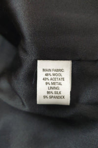 ST JOHN Black Wool Blend Silk Lined Open Front Jacquard Opera Coat (6)-St John-The Freperie