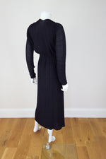 Load image into Gallery viewer, STELLA McCARTNEY Black Plissé Pleated Wrap Dress (UK10)-Stella McCartney-The Freperie
