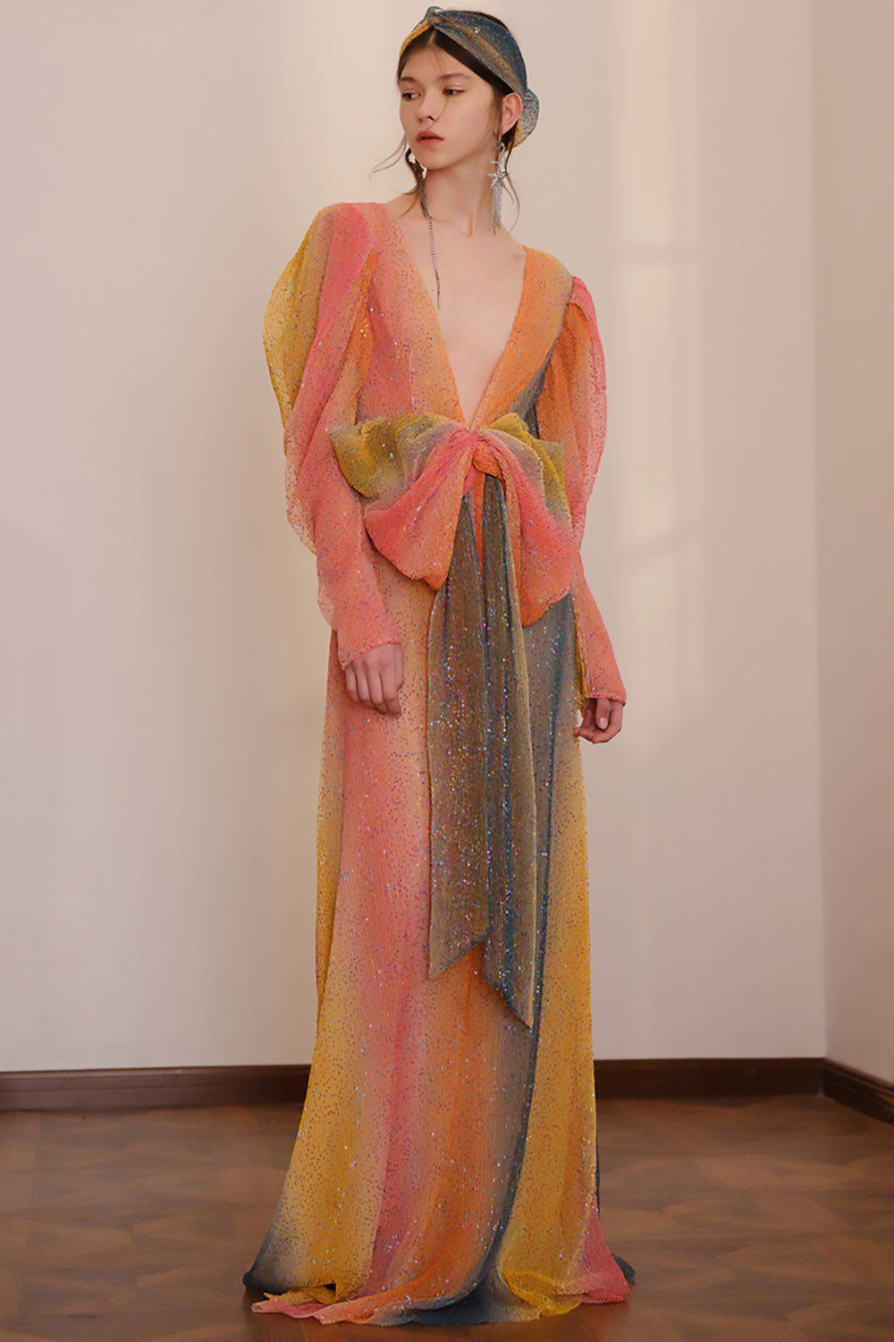 STILL STILL STUDIO London Wonderwall Mutton Sleeve Maxi Dress (36)-Still Still Studio-The Freperie