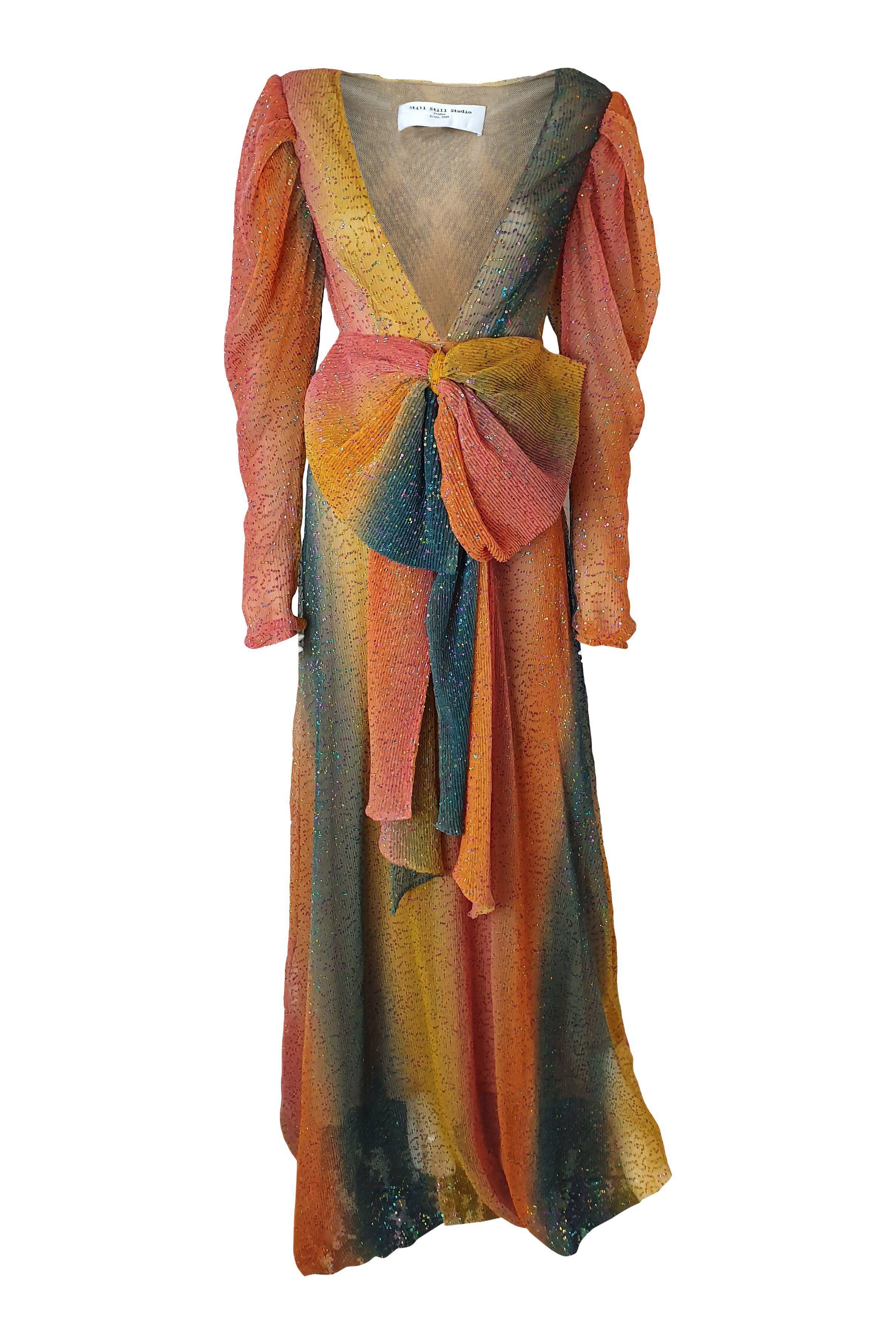 STILL STILL STUDIO London Wonderwall Mutton Sleeve Maxi Dress (36)-Still Still Studio-The Freperie