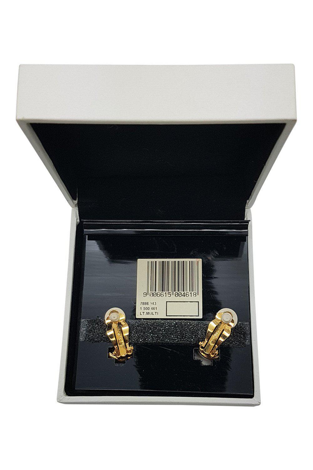 SWAROVSKI Jewelry Gold Plated Crystal Encrusted Clam Earrings-Swarovski-The Freperie