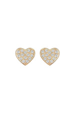 Load image into Gallery viewer, SWAROVSKI Yellow Gold Plated White Crystal Studded Heart Earring-Swarovski-The Freperie
