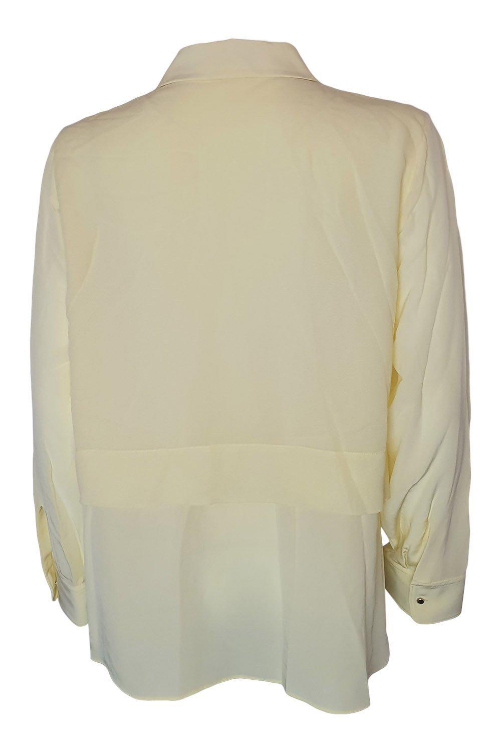 T By ALEXANDER WANG Yellow 100% Silk Bib Front Shirt (L)-Alexander Wang-The Freperie