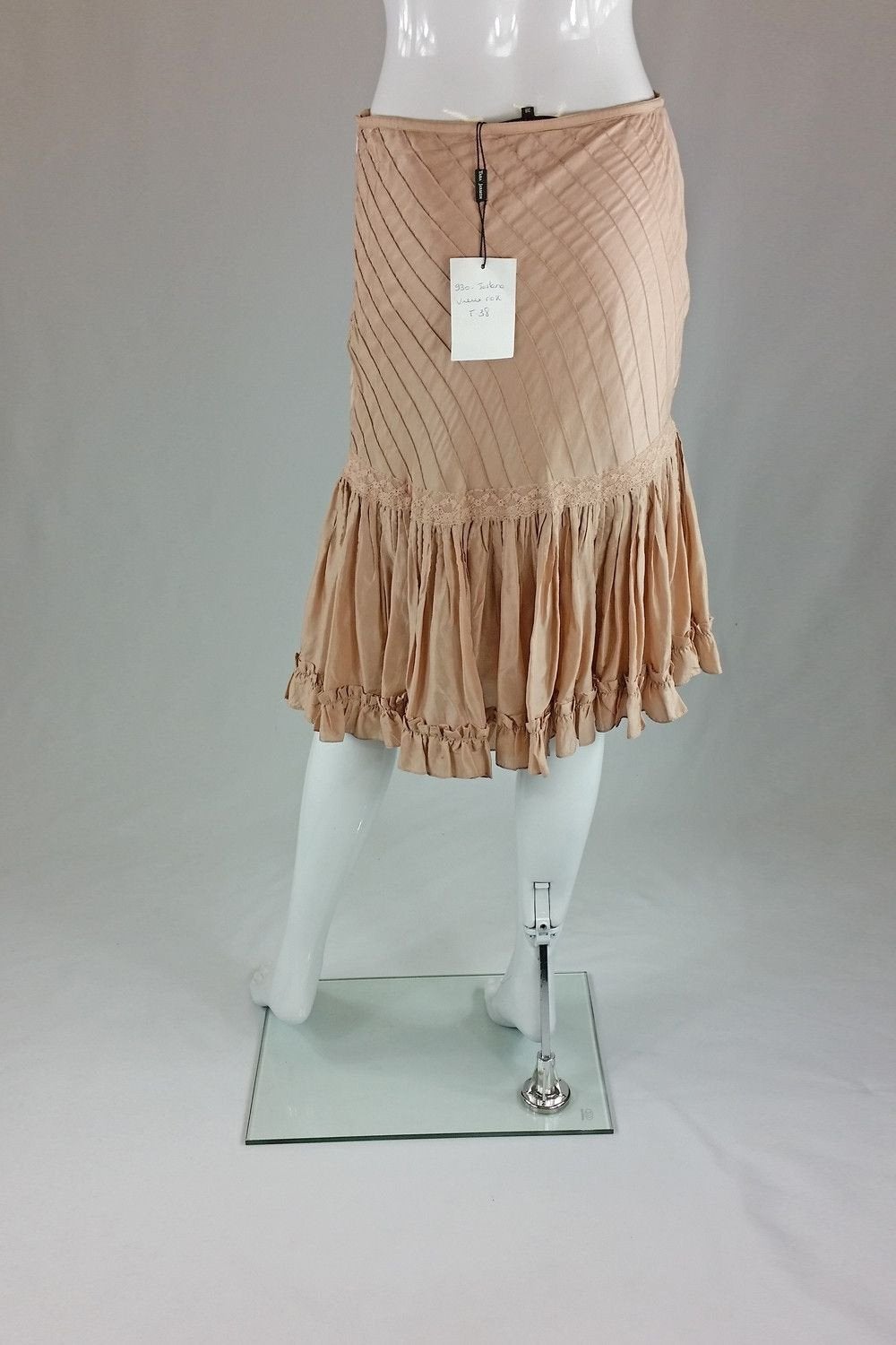 TARA JARMON Vieux Rose Gypsy Style Satin Skirt (UK 8)-Tara Jarmon-The Freperie