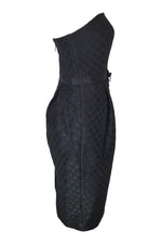 Load image into Gallery viewer, TED BAKER Black Reba Textured Strapless Bow Dress (Size 1)-Ted Baker-The Freperie
