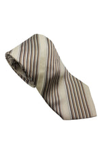 Load image into Gallery viewer, TED BAKER Endurance Ivory Striped Silk Tie (61&quot;)-Ted Baker-The Freperie
