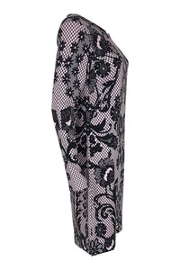 TEMPERLEY London Lace Print Shift Dress (8)-Temperley-The Freperie