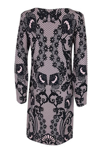 TEMPERLEY London Lace Print Shift Dress (8)-Temperley-The Freperie