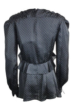 Load image into Gallery viewer, THE KOOPLES Black Long Sleeved Polka Dot Satin Blouse (2 | UK 12 | EU 38)-The Freperie
