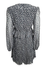Load image into Gallery viewer, THE KOOPLES Black White Paisley Print Pleated Mini Dress (2 | EU 38 | UK 12 | IT 44)-The Freperie
