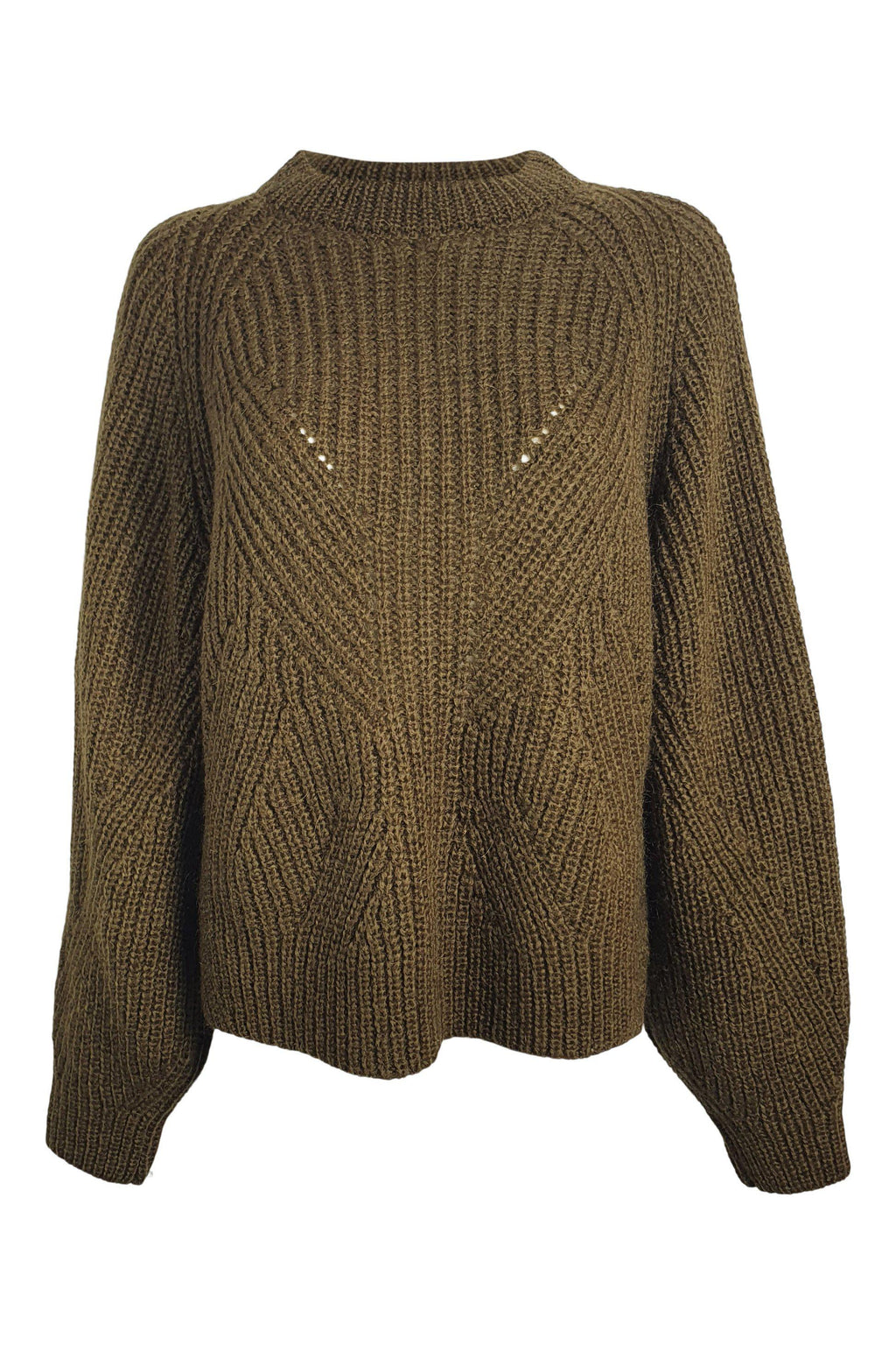THE KOOPLES Green Mix Cable Knit Long Sleeve Jumper (2 | UK 12 | EU 38)-The Freperie