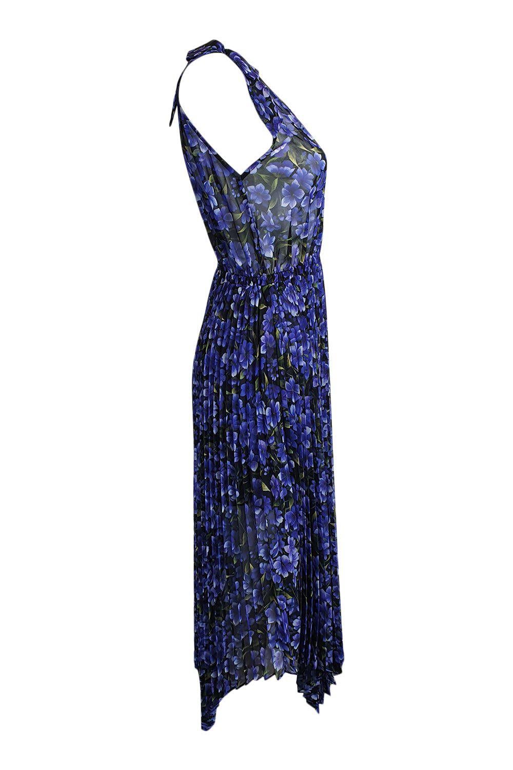 THE KOOPLES Hortensia Grimpant Print Asymmetric Hem Midi Dress (1)-The Kooples-The Freperie