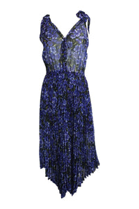 THE KOOPLES Hortensia Grimpant Print Asymmetric Hem Midi Dress (1)-The Kooples-The Freperie