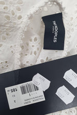 Load image into Gallery viewer, THE KOOPLES White Perforate Flowers Vintage Style Women&#39;s Blouse (3 | UK 14 | EU 40)-The Freperie
