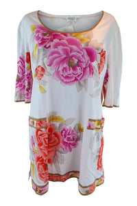 THE WHITE HOUSE Vintage Hand Painted Floral Tunic (US 18)-The White House-The Freperie