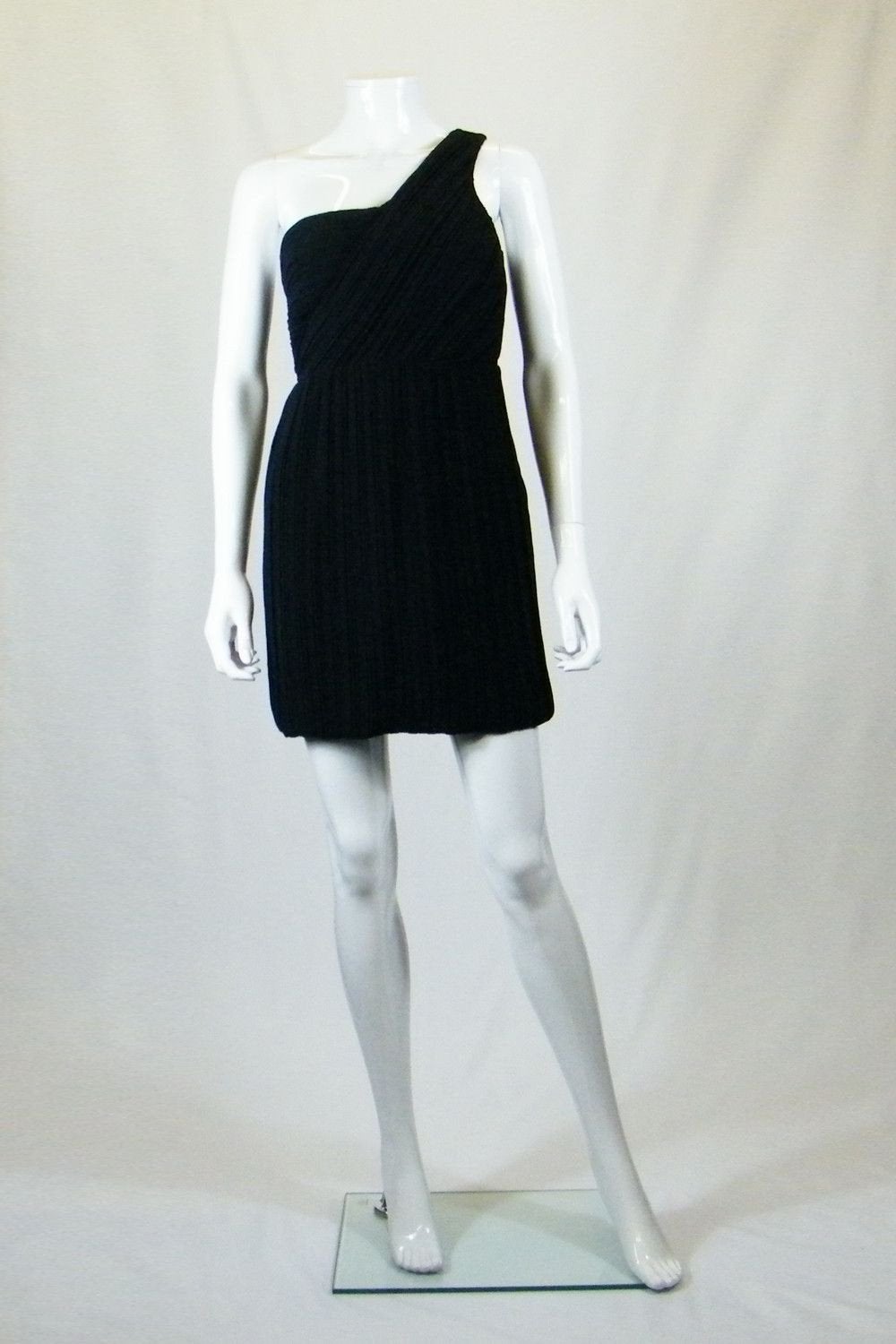 THEORY Taliana Silk One Shoulder Black Dress (UK 8)-Theyskens' Theory-The Freperie