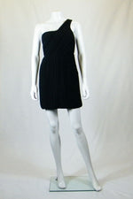 Load image into Gallery viewer, THEORY Taliana Silk One Shoulder Black Dress (UK 8)-Theyskens&#39; Theory-The Freperie
