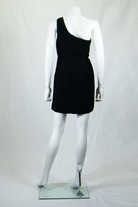 THEORY Taliana Silk One Shoulder Black Dress (UK 8)-Theyskens' Theory-The Freperie