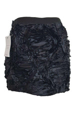 Load image into Gallery viewer, TIBI Black Silk Rose Petal Applique Mini Skirt (S)-The Freperie

