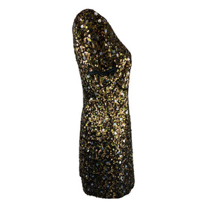 TIBI Gold Sequin Mini Dress US 8 | UK 12 The Freperie TIBI Gold Sequin Mini Dress US 8 | UK 12 The Freperie