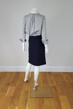 Load image into Gallery viewer, TORY BURCH For Bergdorf Goodman Navy Skirt (UK 12)-Tory Burch-The Freperie
