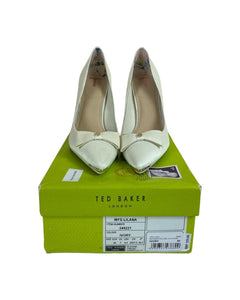 Ted Baker Liliana Bow Pumps Heels in Ivory Size UK 7 | EU 40 | US 9.5-The Freperie