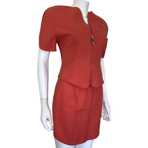 Thierry Mugler Coral Skirt Suit - XS-The Freperie