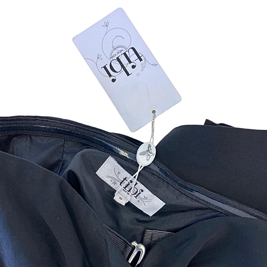 Tibi Black Mini Dress with silver waist belt detail UK 10 | US 6-The Freperie