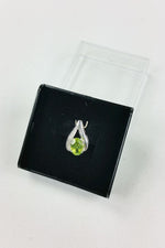 Load image into Gallery viewer, 925 STERLING SILVER Green Topaz &amp; Diamond Pendant-The Freperie-The Freperie
