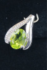 Load image into Gallery viewer, 925 STERLING SILVER Green Topaz &amp; Diamond Pendant-The Freperie-The Freperie
