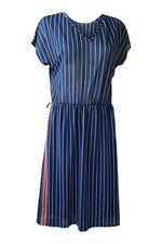Load image into Gallery viewer, UNBRANDED Vintage Blue Pinstripe Dress-Unbranded-The Freperie
