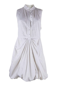 UNLABELLED Cream Cotton Silk Lined Shirt Dress (S)-Unlabelled-The Freperie