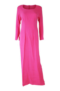 UNLABELLED Hot Pink Long Sleeve Maxi Dress (M)-Stella McCartney-The Freperie