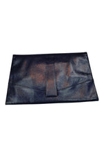 Load image into Gallery viewer, UNLABELLED VINTAGE 1960s 1970s Navy Blue Leather Flap Front Purse (M)-Unlabelled-The Freperie
